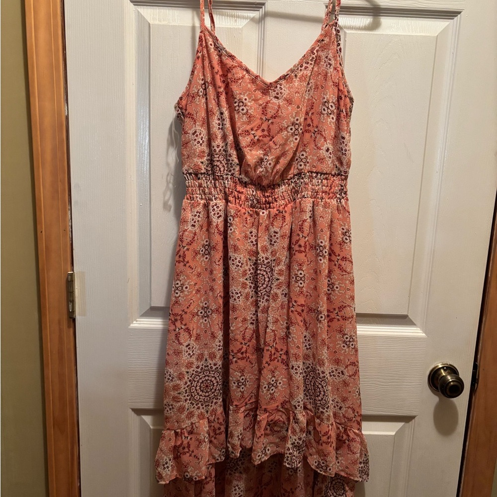 AUW High Low Dress in Coral and White 🌻